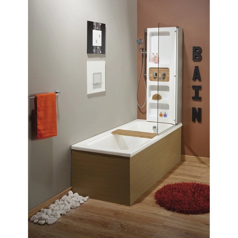 Baignoire Rectangulaire L.170x L.80 Cm Blanc, SUCAL Twineo Prime 1 Baignoire Rectangulaire L.170x L.80 Cm Blanc, SUCAL Twineo Prime