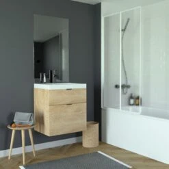 Pare-baignoire 2 Volets Pivotant Pliant H.140 X L.80 Cm Denver