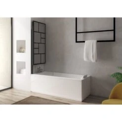 Pare-baignoire 1 Volet Pivotant, H.140 X L.80 Cm Rubic Noir