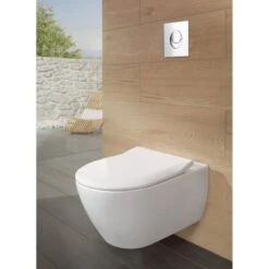 Pack WC Suspendu Subway 2.0 Blanc VILLEROY & BOCH Et Bâti Sol Double GROHE
