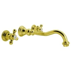 Mélangeur De Lavabo Mural Or Brillant, MARTI 1921 Sixtina 3 éléments