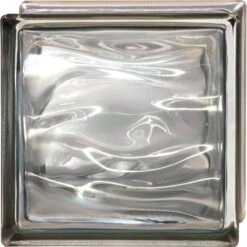 Brique De Verre, Gris Ondulé Brillant
