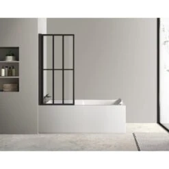 Pare-baignoire 1 Volet Pivotant H.140 X L.71 Cm Lift “atelier” Finition Noir Mat