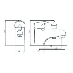 Mitigeur Mécanique De Baignoire Chromé Brillant, KRAMER Palma