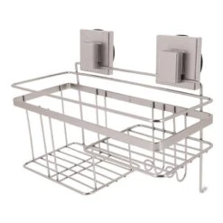 Etagère De Bain / Douche à Ventouse, Satin, Bestlock Palladium