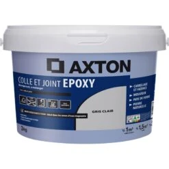 Colle Et Joint époxy AXTON, Mur Et Sol, Gris Clair, 1m², 3KG
