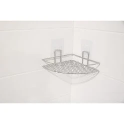 Etagère De Bain / Douche D’angle à Coller, Gris, Bestlock Magic