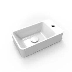 Lave-mains Résine Rectangle Blanc L.40 X P.23 Cm, Smart