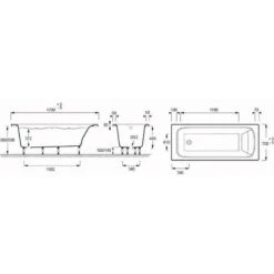 Baignoire Rectangulaire L.170x L.70 Cm Blanc, JACOB DELAFON Elite