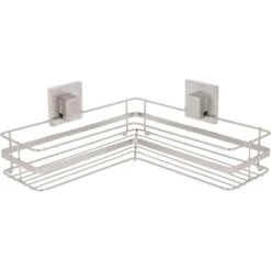 Etagère De Bain / Douche D’angle à Ventouse, Satin, Rectangle Bestlock Palladium