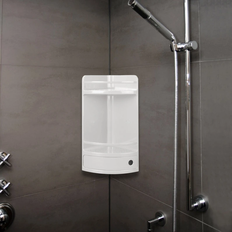 Etagère De Bain / Douche D’angle à Visser, Blanc TATAY 2 Etagère De Bain / Douche D’angle à Visser, Blanc TATAY – Image 2
