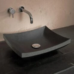 Vasque à Poser Basalte L.45 X P.35 Cm Noir Madurai