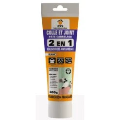 Colle Et Joint 2 En 1 Pour Carrelage Mur, 0,3 Kg, Blanc