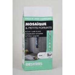 Colle Et Joint 2 En 1 Pour Mosaïque Mur Et Sol, 10 Kg, Blanc