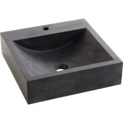 Vasque à Poser Basalte L.45 X P.45 Cm Gris Anthracite Ninon