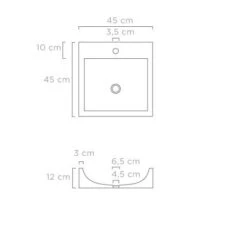 Vasque à Poser Basalte L.45 X P.45 Cm Gris Anthracite Ninon -Offres Salle De Bains Boutique 69172810 3 0 5354774 v 000000001000