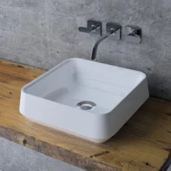 Vasque à Poser Résine De Synthèse L.38 X P.38 Cm Blanc Bjorg