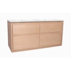 Meuble Double Vasque L.119.5 X H.60 X P.45 Cm, Effet Chêne Naturel, Storm -Offres Salle De Bains Boutique 70802655 3 0 5359902 h 000100000000