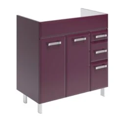 Meuble Simple Vasque L.79.5 X H.84 X P.45.2 Cm, Aubergine, Opale -Offres Salle De Bains Boutique 74034366 3 0 5271731 v 000100000000