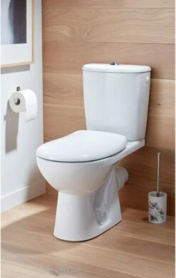 Pack WC à Poser Sortie Horizontale, Ouverte émaillée Scuadra