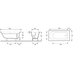 Baignoire Rectangulaire L.150x L.70 Cm Blanc, JACOB DELAFON Soissons Fonte