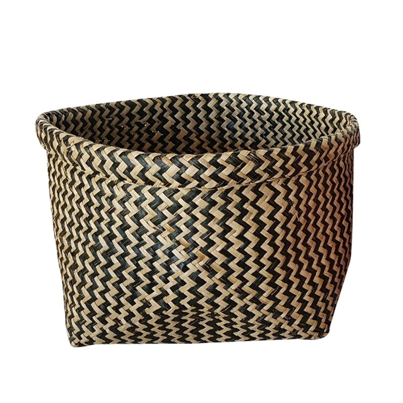 Panier En Jonc De Mer, Ethno Zigzag, Black N°0 1 Panier En Jonc De Mer, Ethno Zigzag, Black N°0
