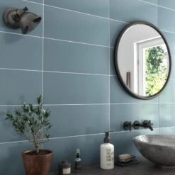 Carrelage Mur Uni Bleu Industrial Mat L.20 X L.50.2 Cm, Loft