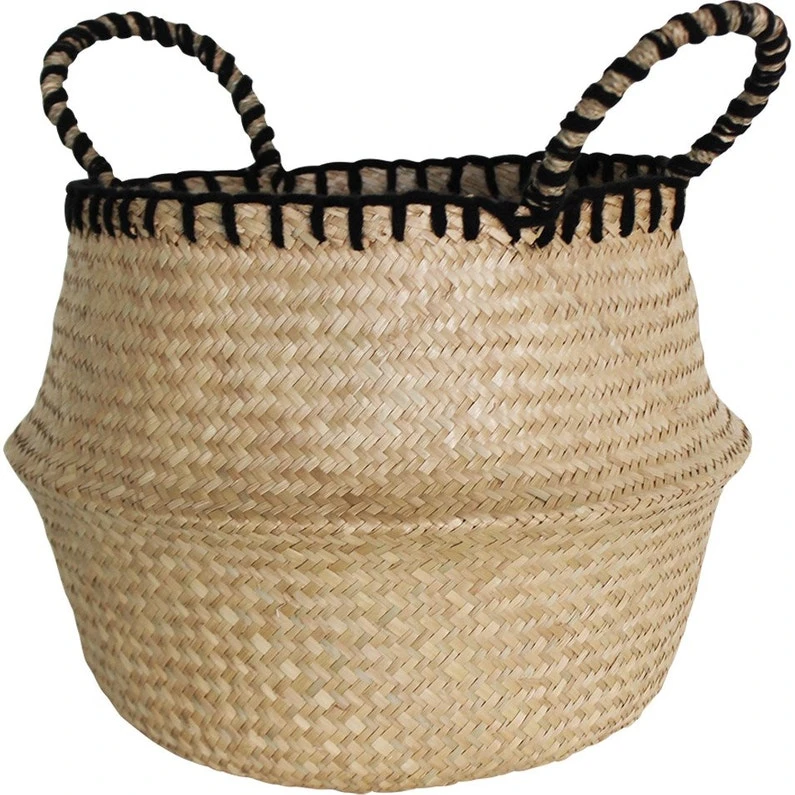 Panier H.22 X L.18 X P.18 Cm Paille Naturelle Taille S, Coachella Black 1 Panier H.22 X L.18 X P.18 Cm Paille Naturelle Taille S, Coachella Black