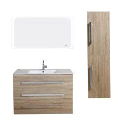 Meuble Salle De Bains 4 Pièces L.100 X H.68 X P.50 Cm, Bois Clair, Senso All -Offres Salle De Bains Boutique 82101950 2 0 5938525 v 000000000000