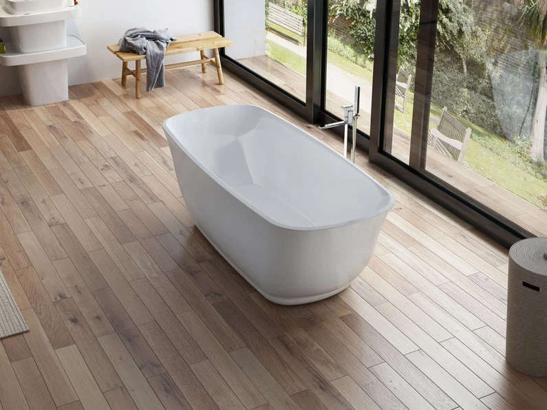 Baignoire îlot Ovale L.170x L.75 Cm Blanc Tialys 1 Baignoire îlot Ovale L.170x L.75 Cm Blanc Tialys