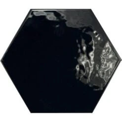 Carrelage Mur Noir émaillé L.17.5 X L.20 Cm, Hexa