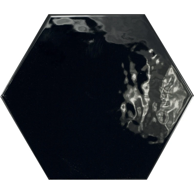 Carrelage Mur Noir émaillé L.17.5 X L.20 Cm, Hexa 1 Carrelage Mur Noir émaillé L.17.5 X L.20 Cm, Hexa
