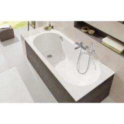 Baignoire îlot Rectangulaire L.180x L.80 Cm Blanc, VILLEROY & BOCH Libra Crystal