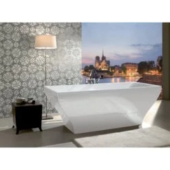 Baignoire îlot Rectangulaire L.180x L.80cm Blanc VILLEROY & BOCH Labelle Crystal