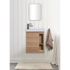 Meuble Lave-mains, Fairway L.40 X H.48 X P.23 Cm, Frêne Naturel, Fairway