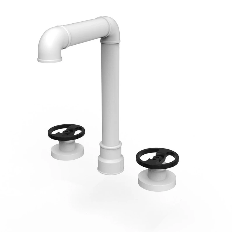 Mélangeur De Lavabo Blanc Et Noirbrillant, MARTI 1921 Pompier 3 éléments 1 Mélangeur De Lavabo Blanc Et Noirbrillant, MARTI 1921 Pompier 3 éléments