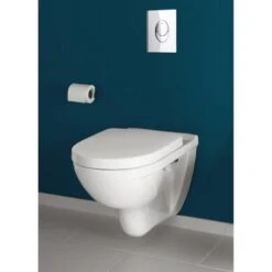 Pack WC Suspendu O.novo VILLEROY & BOCH Et Bâti Mur Double GROHE, Plaque Blanche