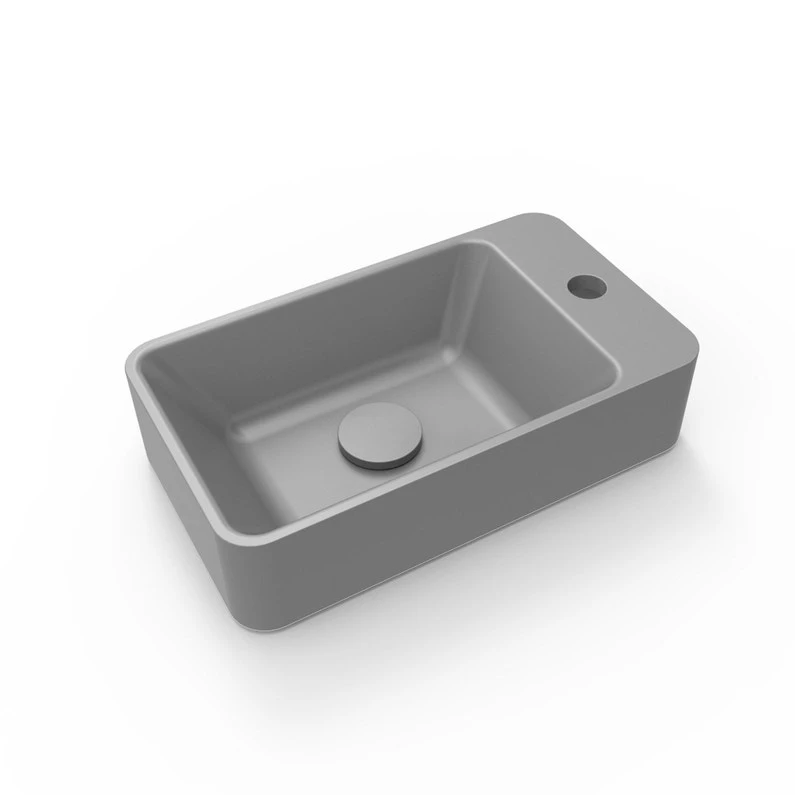 Lave-mains Résine Rectangle Gris L.40 X P.23 Cm, Smart 1 Lave-mains Résine Rectangle Gris L.40 X P.23 Cm, Smart