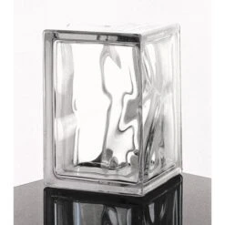 Angle Brique De Verre, Transparent Ondulé Brillant