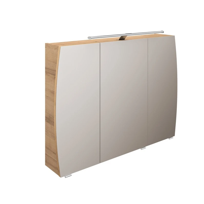 Armoire De Toilette L. 100 Cm, Imitation Chêne Naturel Image 1 Armoire De Toilette L. 100 Cm, Imitation Chêne Naturel Image