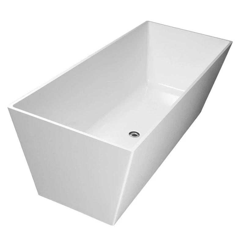 Baignoire îlot Rectangulaire L.159x L.65 Cm Blanc Mat, Carmel 1 Baignoire îlot Rectangulaire L.159x L.65 Cm Blanc Mat, Carmel