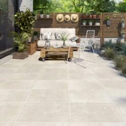 Carrelage Sol Extérieur Forte Effet Pierre Beige Monastère L.30 X L.50 Cm