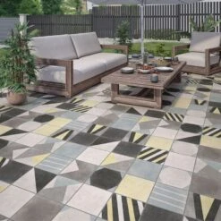 Carrelage Sol Extérieur Forte Effet Pierre Multicolore Weekend L.20 X L.20 Cm