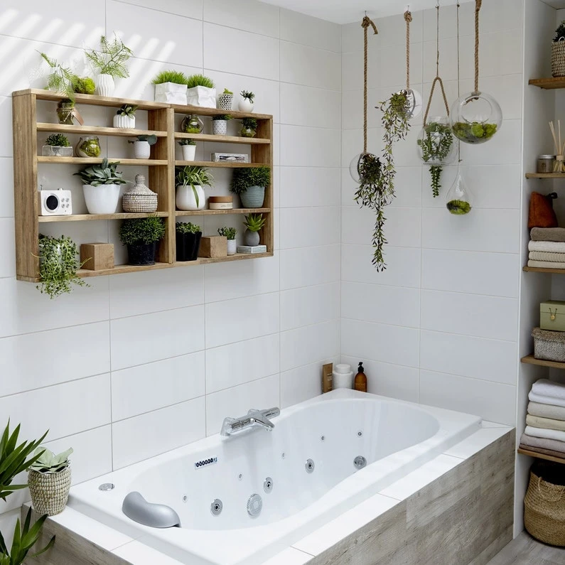 Faïence Mur Béton Blanc Satiné L.20 X L.50 Cm, Hotel 1 Faïence Mur Béton Blanc Satiné L.20 X L.50 Cm, Hotel