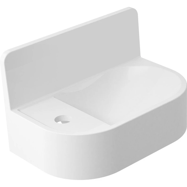 Lave-mains Résine Et Marbre Rectangle Blanc L.36.5 X P.22.2 Cm, Dosseret 1 Lave-mains Résine Et Marbre Rectangle Blanc L.36.5 X P.22.2 Cm, Dosseret