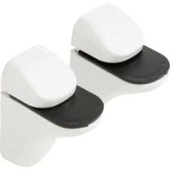 Lot De 2 Supports Tablette Pince, Blanc Laqué