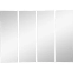 Lot De 4 Miroirs Non Lumineux Adhésifs Rectangulaires L.45 X L.15.5 Cm