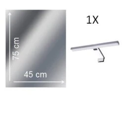Miroir Lumineux Avec éclairage Intégré, L.45 X H.75 Cm Remix