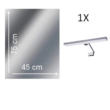 Miroir Lumineux Avec éclairage Intégré, L.45 X H.75 Cm Remix 1 Miroir Lumineux Avec éclairage Intégré, L.45 X H.75 Cm Remix