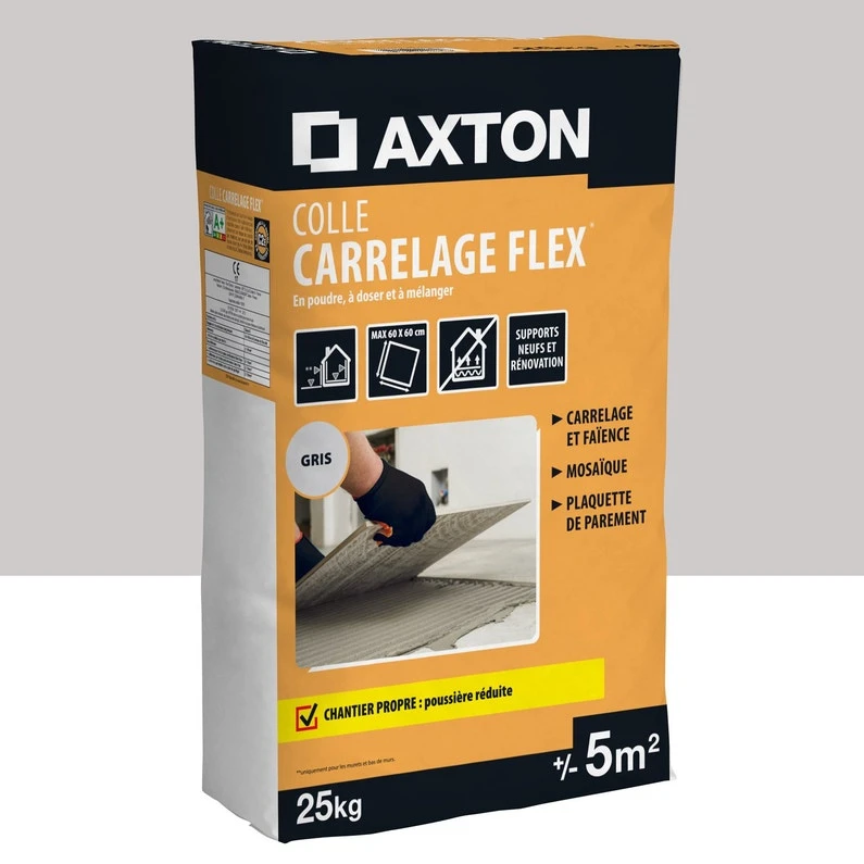 Mortier Colle, Poudre AXTON Flex Gris 25 Kg, 5 M² 1 Mortier Colle, Poudre AXTON Flex Gris 25 Kg, 5 M²